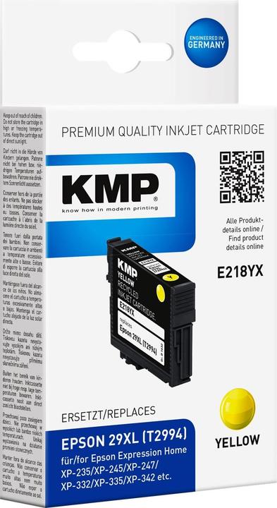 Actual product image KMP E218YX Ink Cartridge yellow compatible with Epson T 2994 XL (Y)