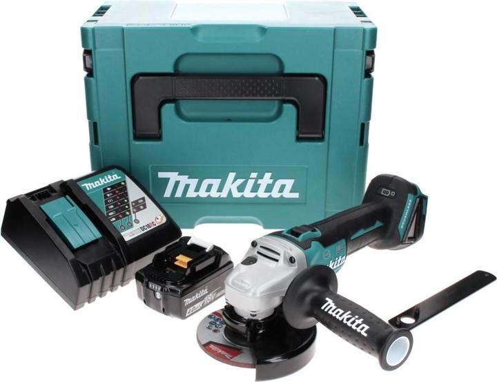 Actual product image Makita DGA 506 RM1J Battery angle grinder 18 V 125 mm Brushless + 1x battery 4.0 Ah + charger + Makpac (125 mm)