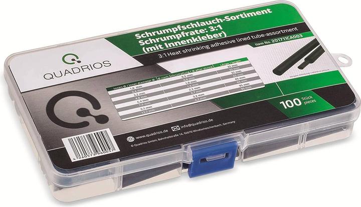 Productafbeelding Quadrios Premium assortiment krimpkous, 100 stuks - krimpverhouding 3:1, met inwendige lijm (100 x)