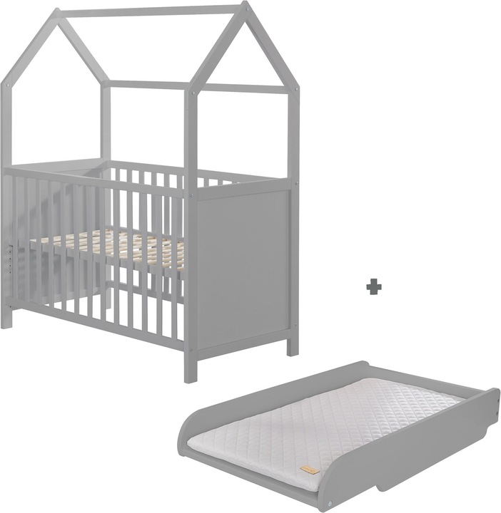 Roba Lit de maison 60 x 120 cm y compris le plan à langer (60 x 120 cm)