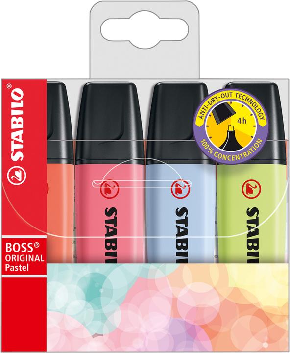 Produktbild STABILO BOSS ORIGINAL Pastel Textmarker (4 x)