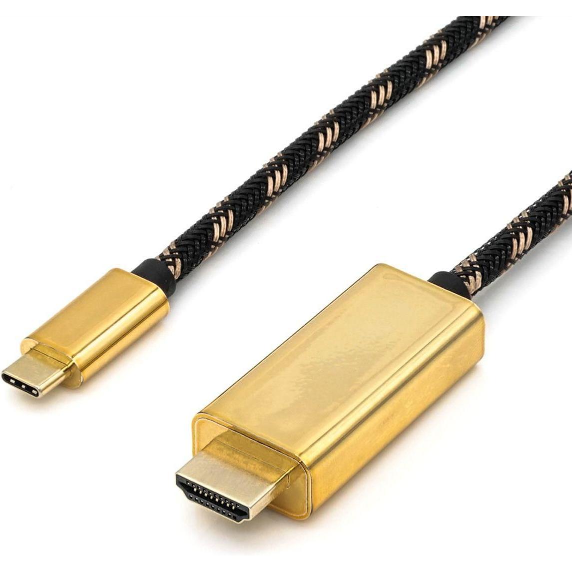 Roline Nero/Oro Hdmi (Typ A) — Usb Typ C (2 M), Cavo Video,