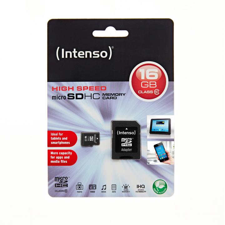 Produktbild Intenso microSD Class 10 (16 GB, microSDHC, U1)