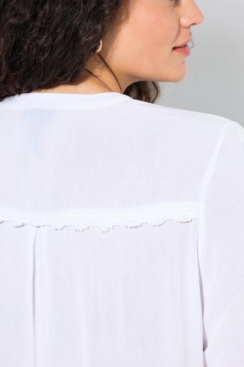 Produktbild Ulla Popken Bluse, Stickerei, A-Linie, Rundhals, Langarm (46, 48)