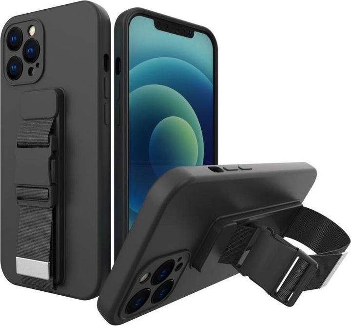 Produktbild Hurtel Rope case gel case with a chain lanyard bag lanyard iPhone 11 Pro Max black (Apple iPhone 11 Pro Max)