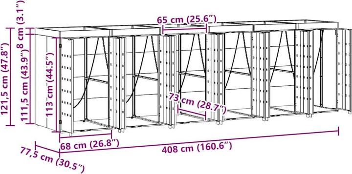 Produktbild vidaXL Rollbehälterlagerung