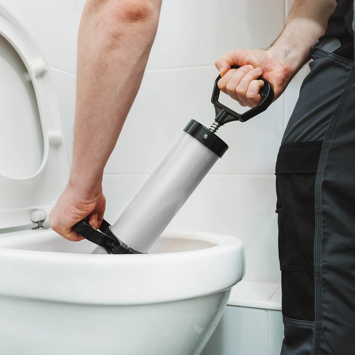 Image du produit Wiltec Pompe déboucheur haute pression pour Nettoyage de tuyaux rapide Drains d’évier de Toilettes – Débouc