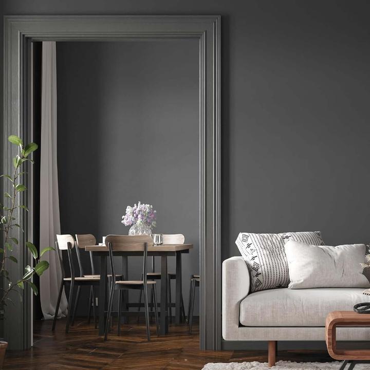 Actual product image Craft Colors 5L hochwertige Wandfarbe edelmatt – Kreidefarbe No. 787 Dunkelgrau (Dark grey No. 787, 5 l)