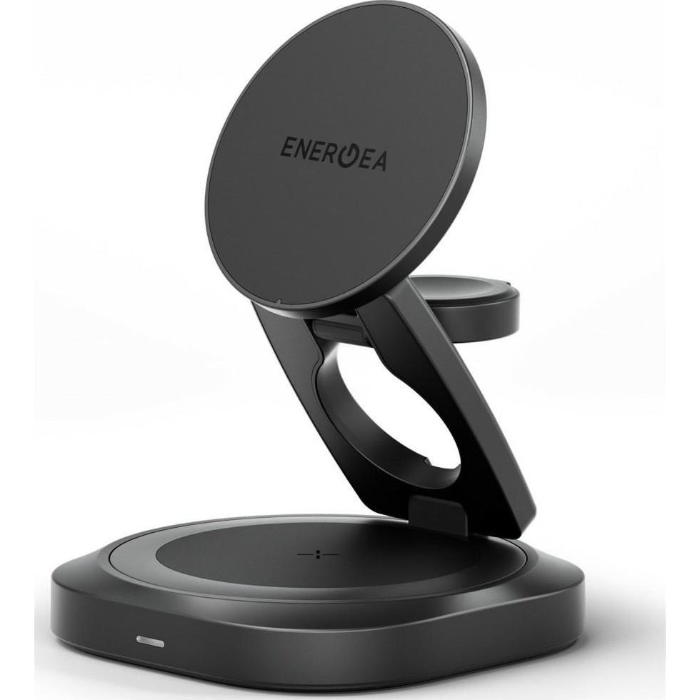 Energea Wireless Charger Alumag GYRO 360 Rotating Qi2.2 25W Foldable gunmetal, Caricabatteria senza fili