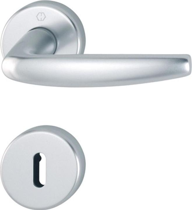 Actual product image Hoppe Rosette set Atlanta 1530/42KV/42KVS Aluminium F1 round OB DIN left / right D/D (Door handle)