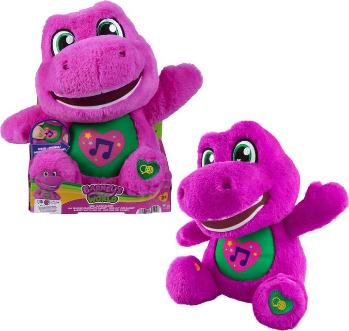 Actual product image Fisher-Price Barney's World Sing Along Barney Plush, 10.5-Inch Figure, Songs, Sounds & Soft Texture (27 cm)