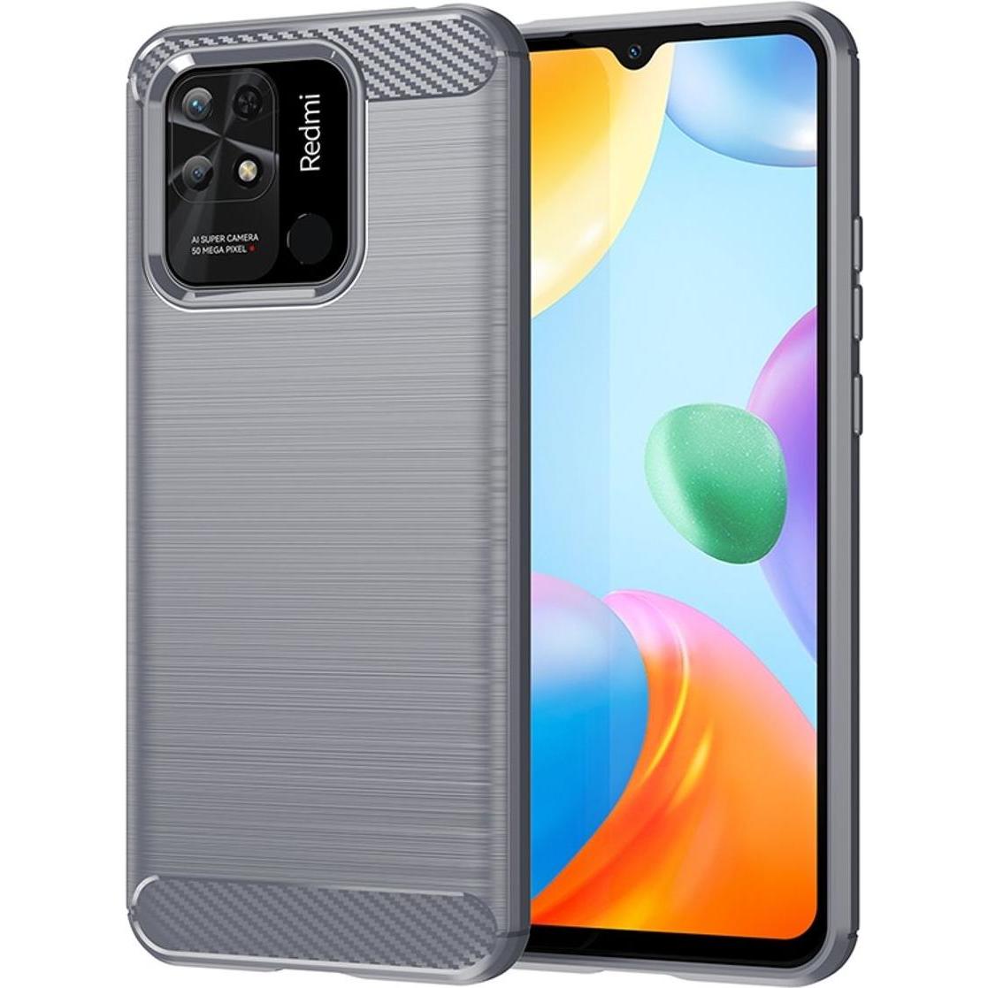König Design Hülle Handy Schutz für Xiaomi Sony Samsung Case Cover Bumper Carbon Optik Etuis (Xiaomi Redmi 10C), Smartph...