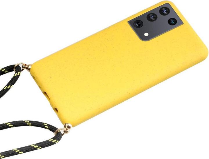 Actual product image Cover-Discount Galaxy S21 Ultra - case with lanyard yellow