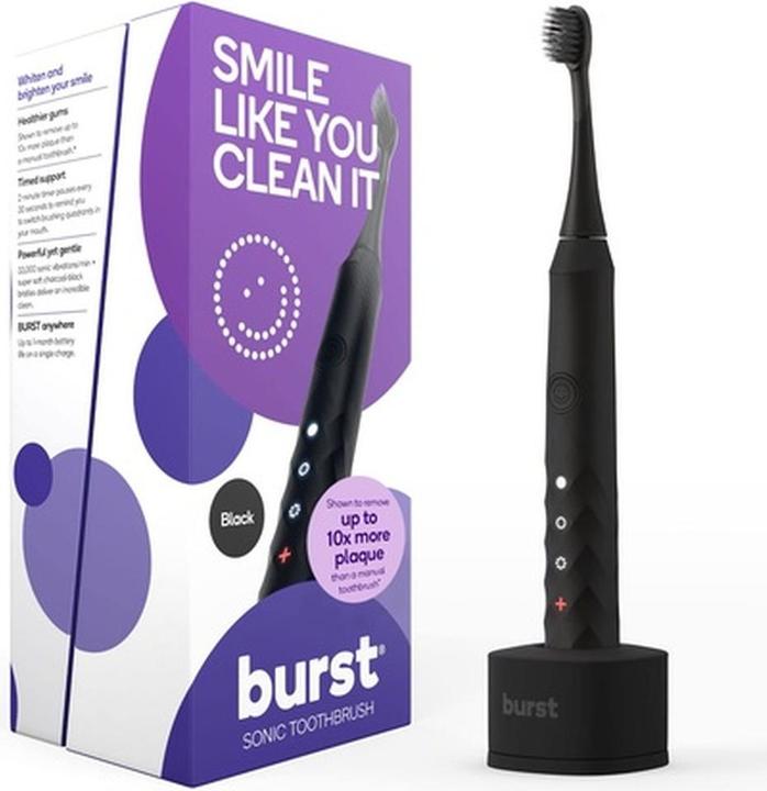 Actual product image Hairburst Burst Original Sonic Electric Toothbrush for Adults Black - Soft Bristle Deep (Sonic toothbrush)