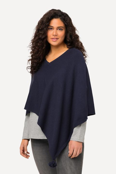 Actual product image Ulla Popken Knit Pointed Hem Poncho (58, 60, 62)