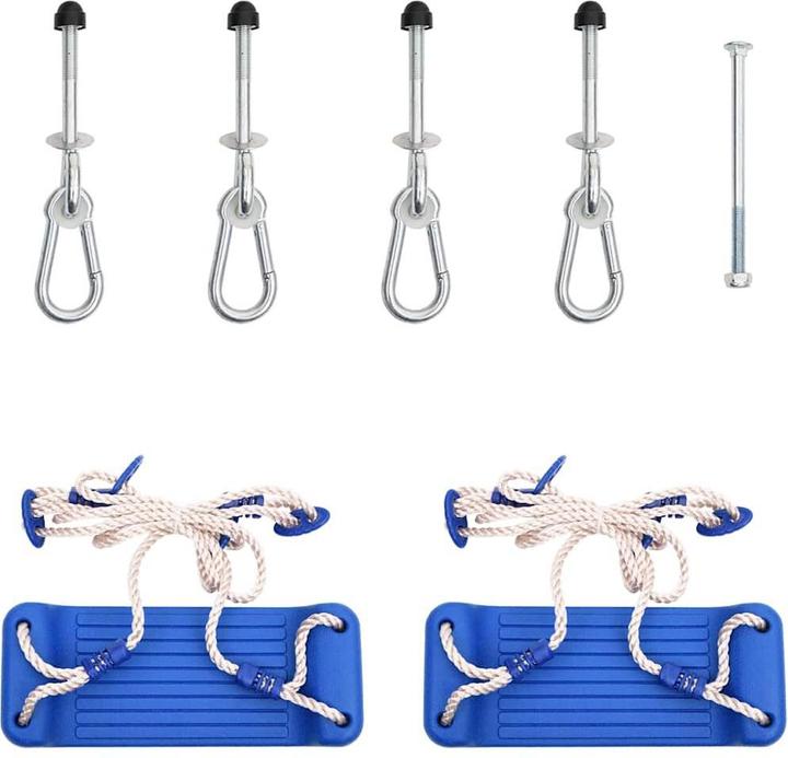 Actual product image vidaXL Swing seats with ropes 2 pcs. Blue 37x15 cm Polyethene