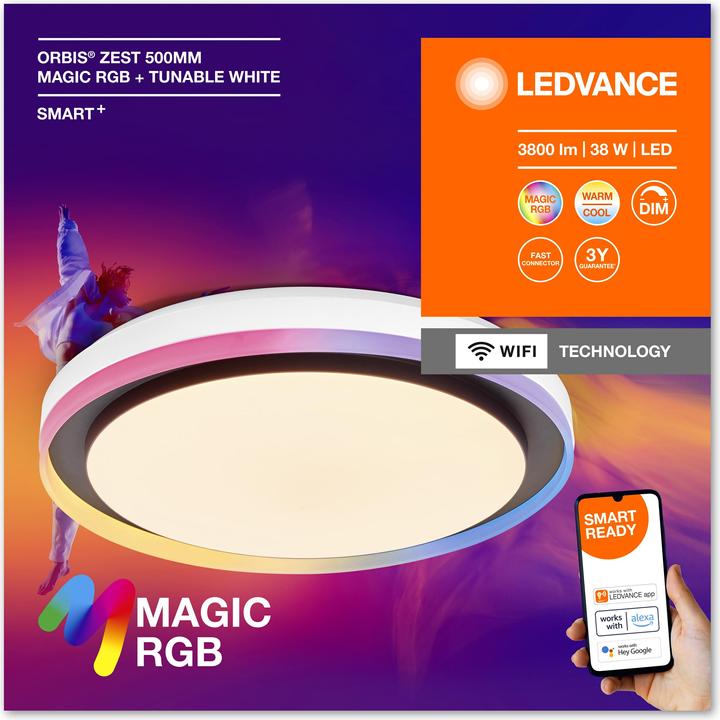 Actual product image Ledvance Smart+ Orbis Ceiling ZEST MAGIC RGB (1050 lm)