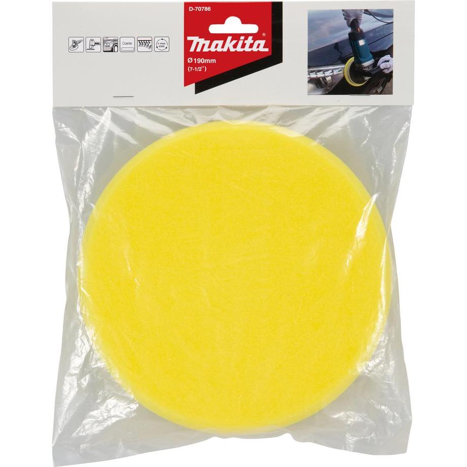 Thumbnail - Makita, Schleifmittel, D-70786 Polishing sponge (low pressure) Rough (hook) 190mm