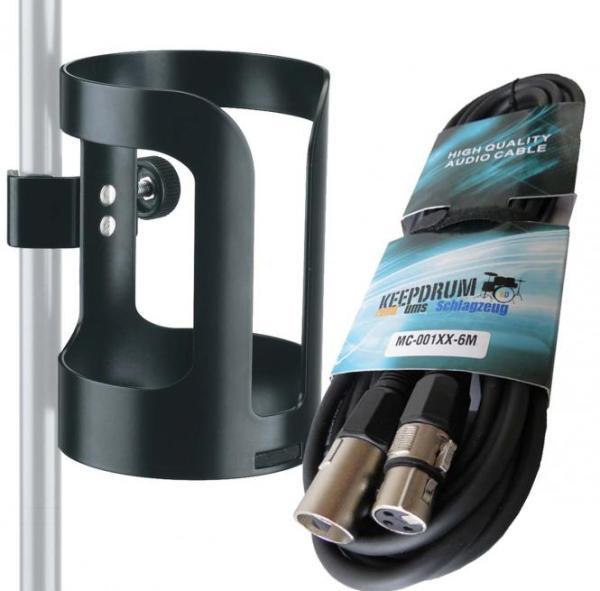 K&M 16022 Universal Drink Holder with Microphone Cable 6m