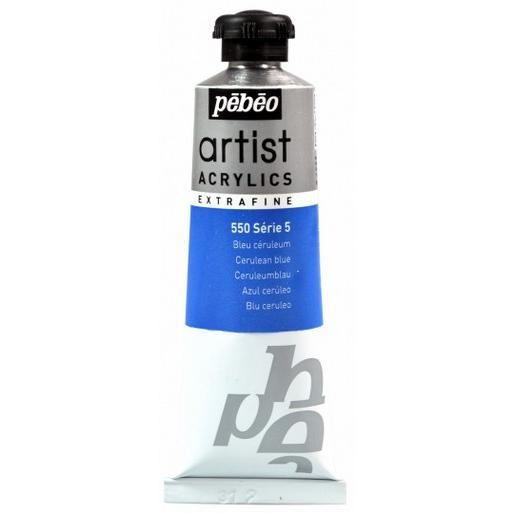 Pebeo, Künstlerfarbe + Bastelfarbe, Artist Acrylics Extrafein Acrylfarben (Ceruleumblau, 37 ml)