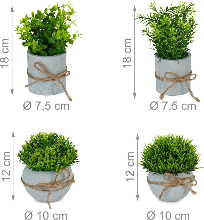 Actual product image Relaxdays 4x decorative plants (18 cm)