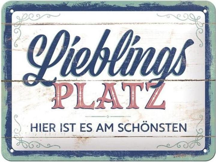 Nostalgic-Art Merchandising Favourite place sign 15 x 20 cm, metal