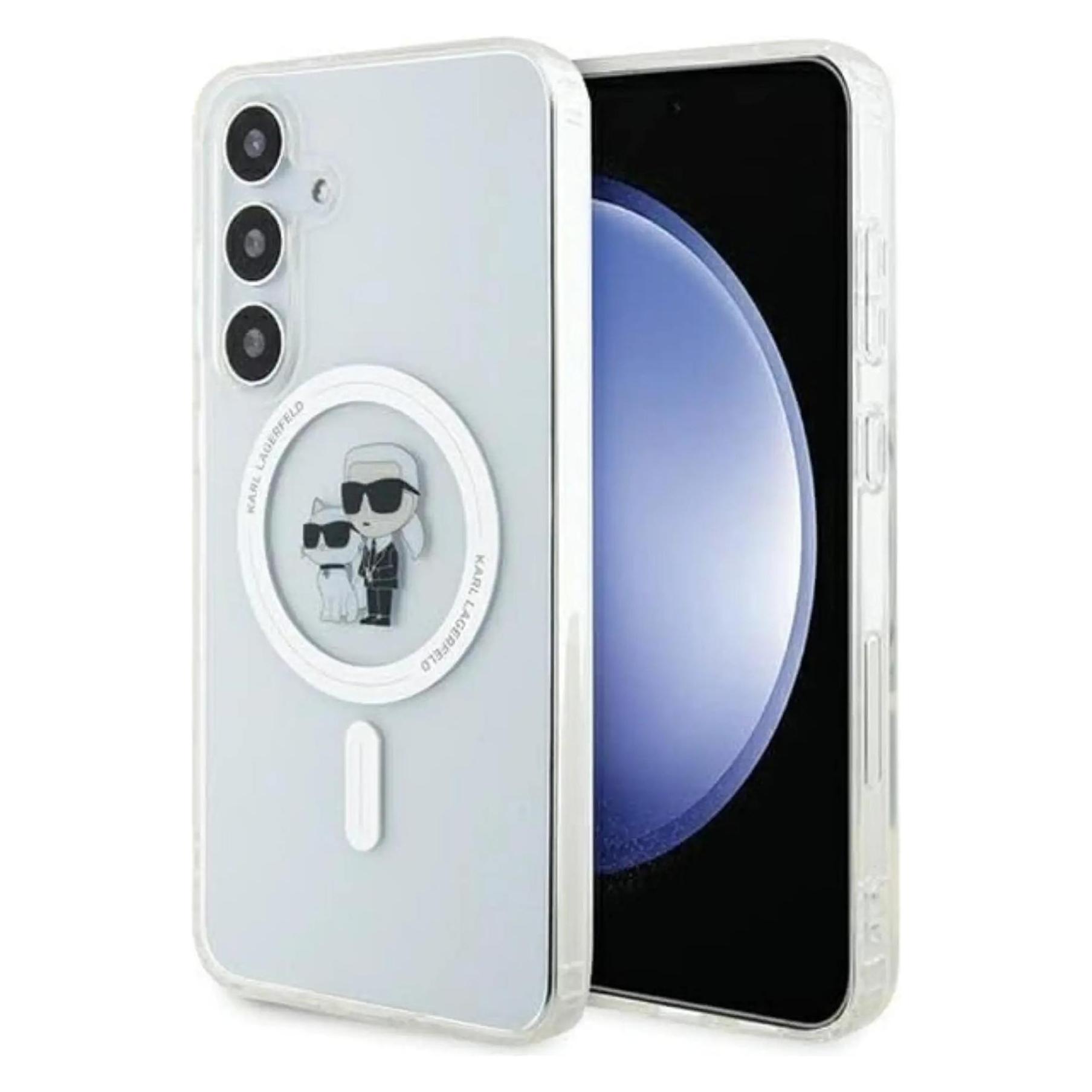 Karl Lagerfeld Klhmshgkcnot S921 Transparent Hardcase Iml Karl&Choupette MagSafe (Samsung Galaxy S24), Smartphone Hülle, Transparent