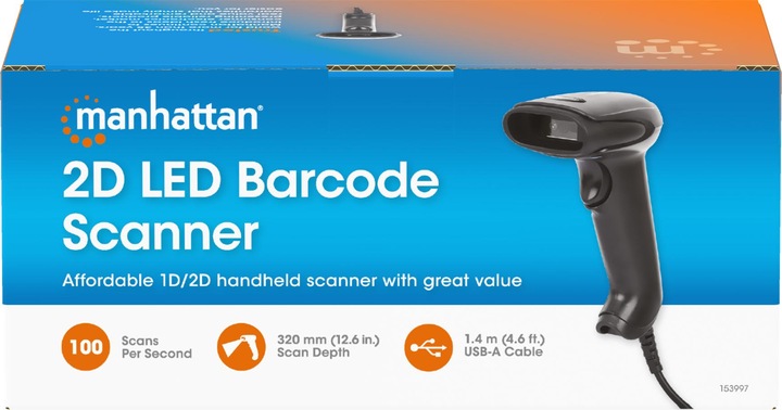 Immagine prodotto Manhattan Scanner di codici a barre LED 2D (Codici a barre 2D, Codici a barre 1D)