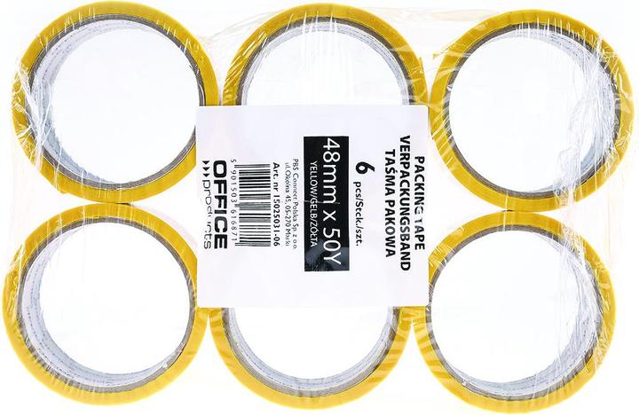 Image du produit Office Products Ruban adhésif d'emballage, 48mm x 50y, 36mic, ean pour 1 pc, jaune (48 mm)