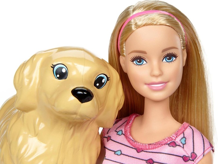Image du produit Barbie chien mère, chiot poupée