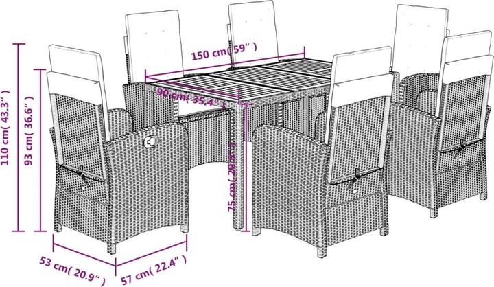 Produktbild vidaXL Garten Essgruppe