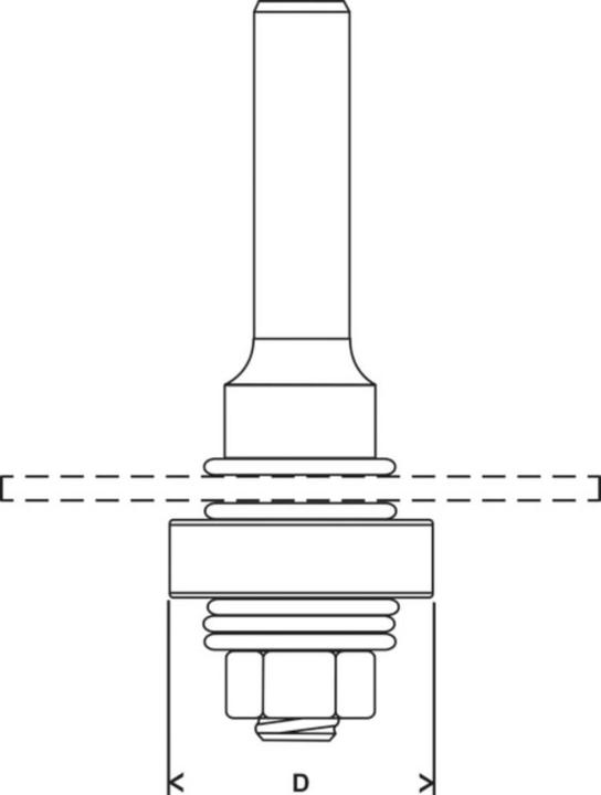 Produktbild Bosch Professional Zubehör Schaft für Scheibenfräse mit Führungskugellager, 8 mm, D 22 mm, G 60,3 mm