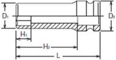 Actual product image Koken 3/8" hexagon socket, 12 mm head size, (13300M 12) (12 mm)