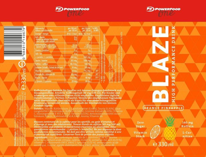 Image du produit Powerfood One Blaze (Orange, Ananas, 1 x)