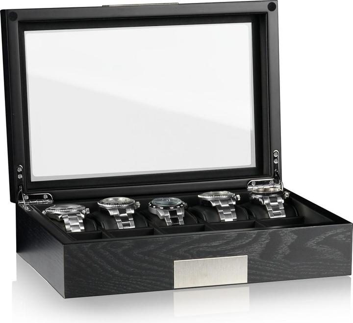 Produktbild Heisse & Söhne Uhrenbox Monteray 10 Esche - Schwarz Seidenmatt