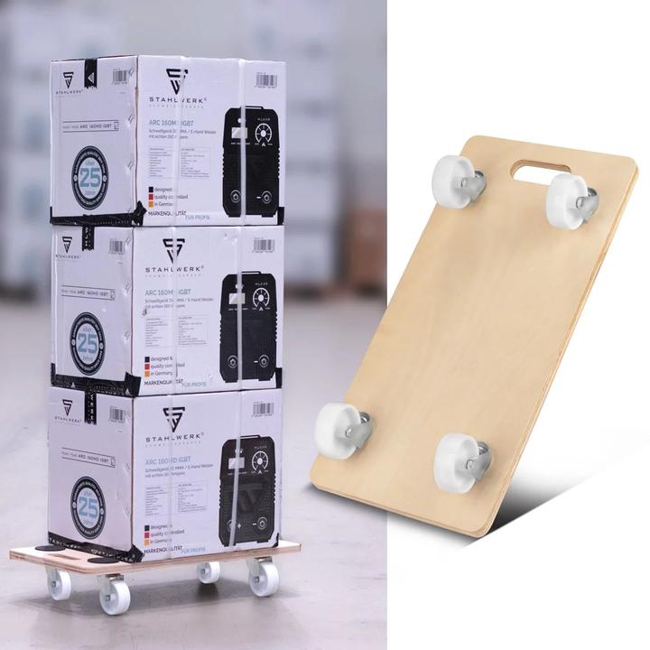 Actual product image Stahlwerk Rollwagen 2er Set bis 250 kg 58 x 29 cm Rollbrett Transportroller (250 kg)