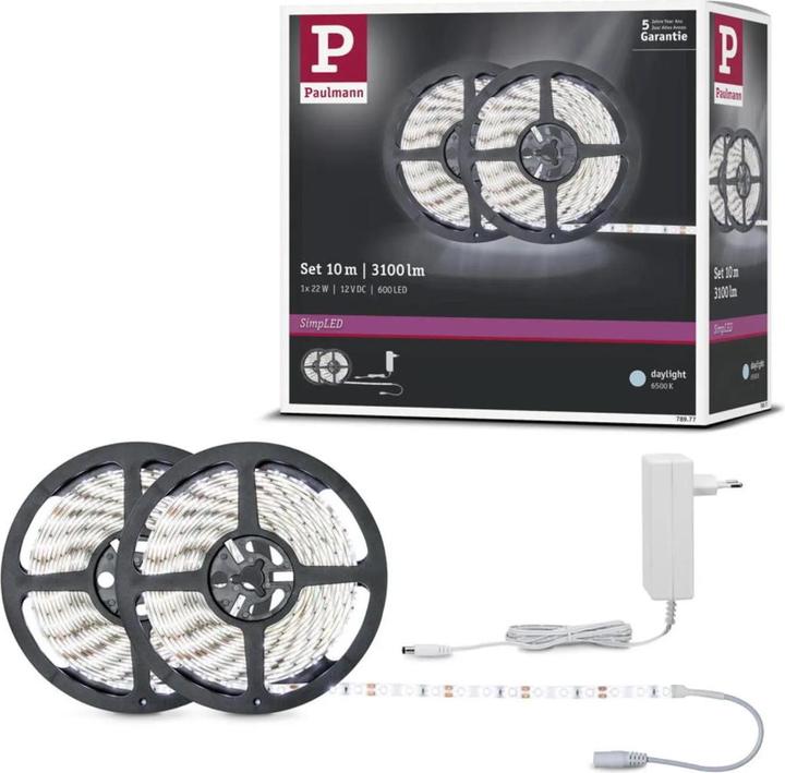 Image du produit Paulmann LED StripsSimpLED complete set (Lumière du jour, 1000 cm, Intérieur)