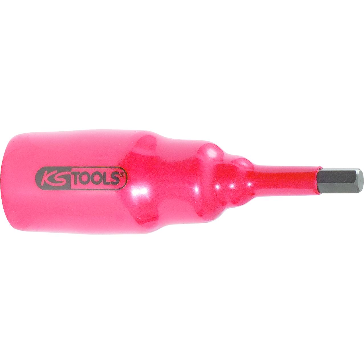 KS Tools, Steckschlüssel + Stecknuss, 3/8"" Isolierte Bit-Stecknuss Innensechskant, kurz, 4mm (4 mm)