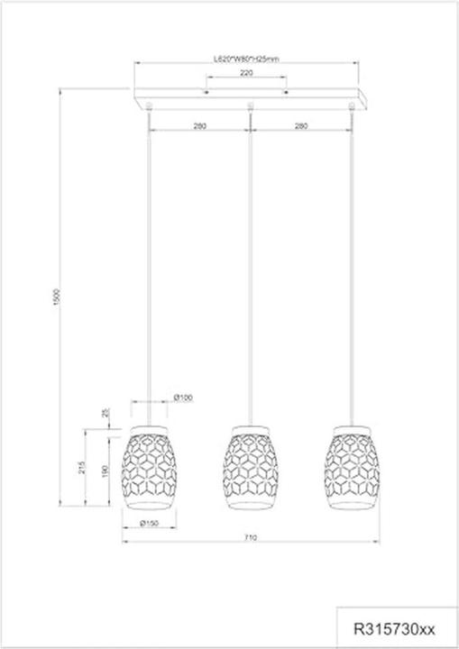 Actual product image Reality Bidar pendant light E27 3-way ⌀15cm Coffee Height-adjustable (E27)