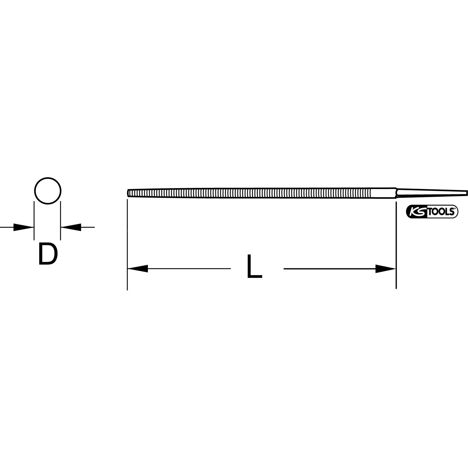 Thumbnail - KS Tools, Raspel + Feile, Rund-Feilenblatt, Form F, 150mm, Hieb1 (Hieb 1, 150 mm)