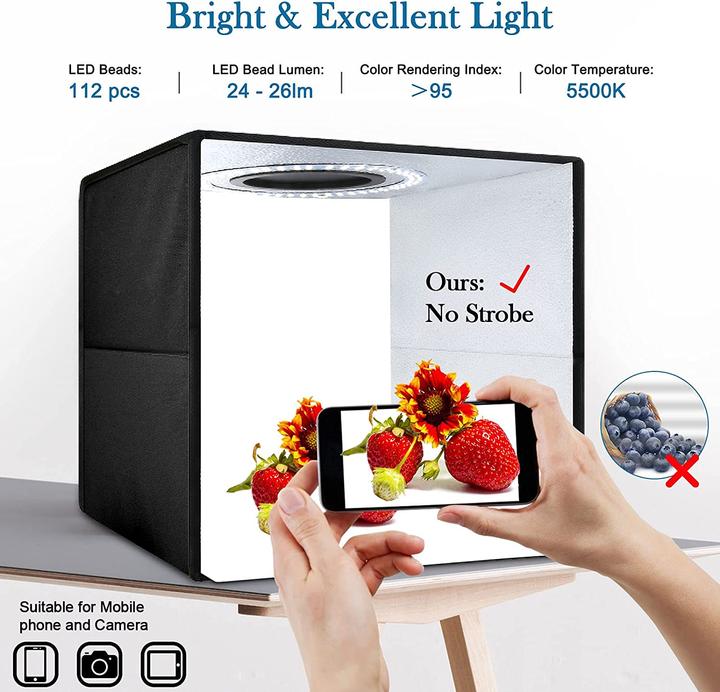 Produktbild Duclus Fotobox zum Fotografieren 30x30x30 cm