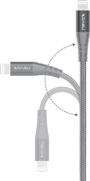 Produktbild Nevox 1M Lightning zu Type C USB Datenkabel MFi Nylon geflochten (1 m)