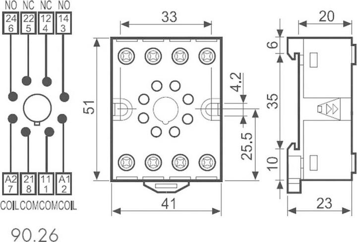 Actual product image Finder Accessories for series 88: Socket series 90 90.26 (Relay socket)