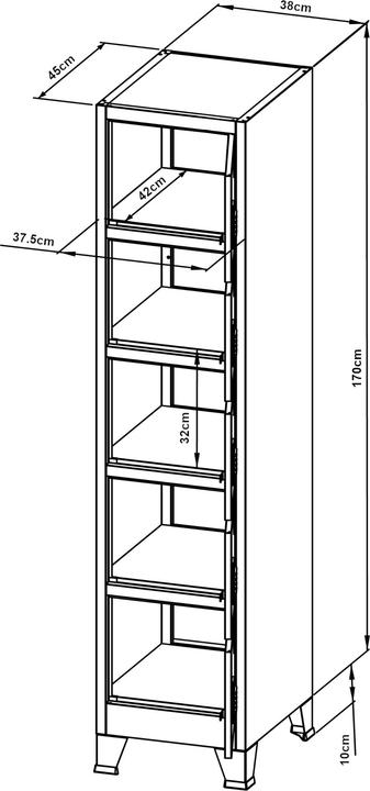 Produktbild En.Casa Joroinen (38 x 45 x 180 cm)