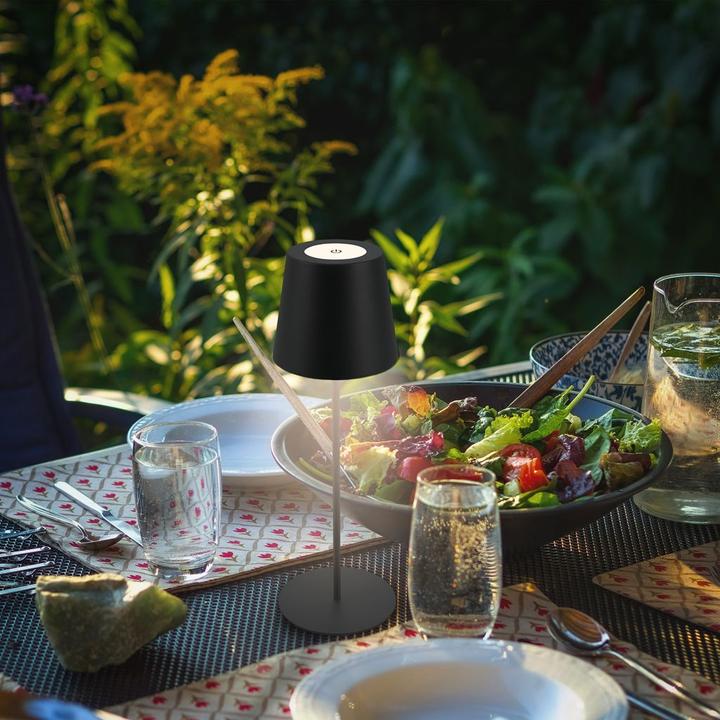 Produktbild B.K.Licht LED Akku Tischleuchte, IP44, 2,5W, schwarz (200 lm)