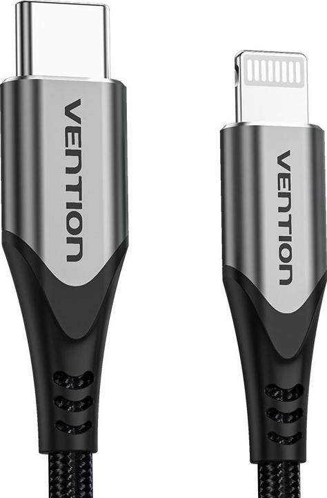 Actual product image Vention USB 2.0 to Lightning Cable TACHH 2m Grey (2 m, USB 3.2 Gen 1)