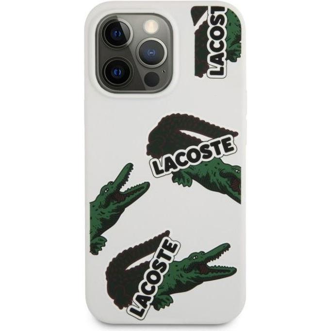 Thumbnail - Lacoste iPhone 13 Pro Liquid Silicone Allover Pattern Case (Apple iPhone 13 Pro), Smartphone Hülle, Weiss
