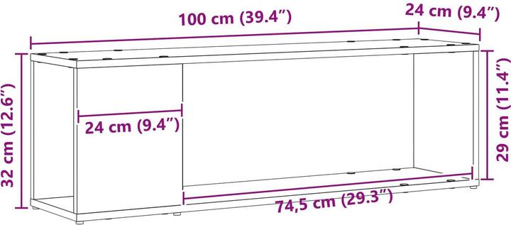 Produktbild vidaXL Wandschrank (24 x 24 x 63 cm)