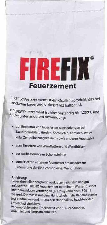 Productafbeelding FireFix Brandwerend cement hittebestendig tot 1.250 °C, inhoud zak: 2 kg