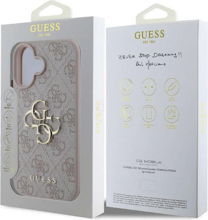Produktbild Guess GUHCP16S4GMGPI iPhone 16 6.1" różowe/pink hardcase 4G Big Logo (Apple iPhone 16)